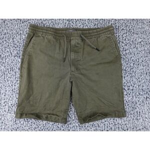 M&S Chino Shorts Mens 34 Khaki Green Elastic Drawstring T17 5583M/04563